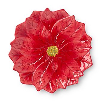 Certified International Winter Blooms 3D Poinsettia Serving Platter