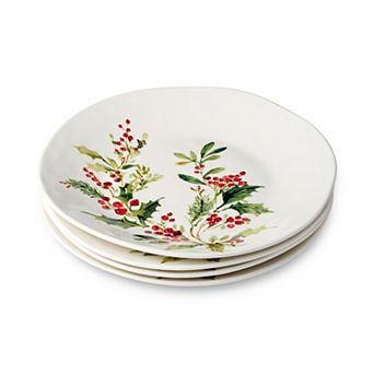 Certified International Holly And Vines Set of 4 Dinner Plates