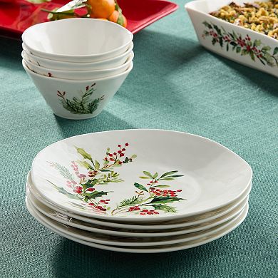 Certified International Holly And Vines Set of 4 Dinner Plates 11 Inches