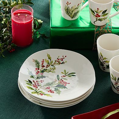 Certified International Holly And Vines Set of 4 Dinner Plates 11 Inches
