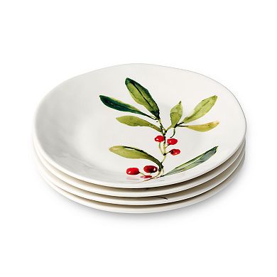 Certified International 4-pc. 9-Inch Holly & Vines Dessert Plate Set