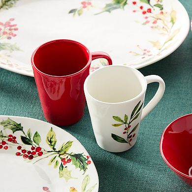 Certified International 4-pc. Holly & Vines 18-oz. Mug Set