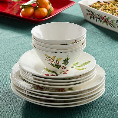 Certified International 4-pc. Holly And Vines Ice Cream Bowl Set