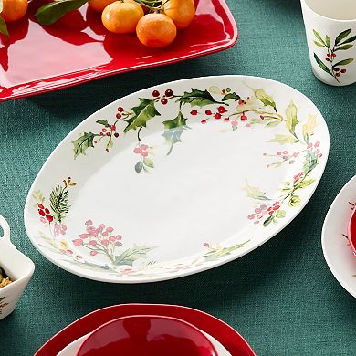 Certified International Holly & Vines 16-Inch x 12-Inch Oval Platter