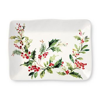 Certified International Holly & Vines 14-Inch x 10-Inch Rectangular Platter