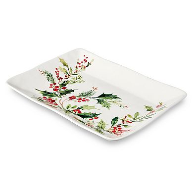 Certified International Holly & Vines 14-Inch x 10-Inch Rectangular Platter