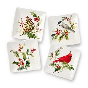 Certified International 4 pc Holly And Vines Canape 6-Inch Plate Set