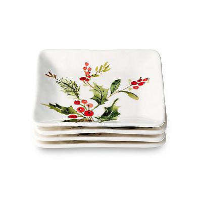 Certified International 4-pc. Holly And Vines Canape 6-Inch Plate Set