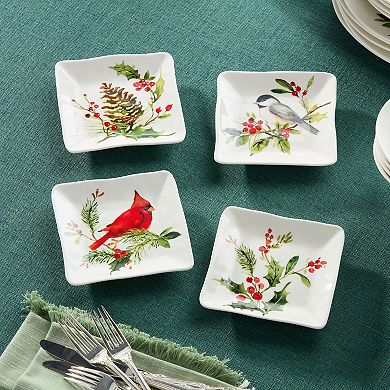 Certified International 4-pc. Holly And Vines Canape 6-Inch Plate Set