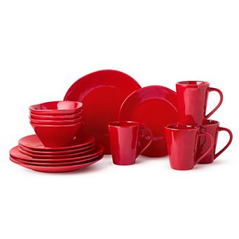 Certified International 16 pc Berry Red Christmas Dinnerware Set