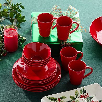 Certified International 16-pc. Berry Red Christmas Dinnerware Set