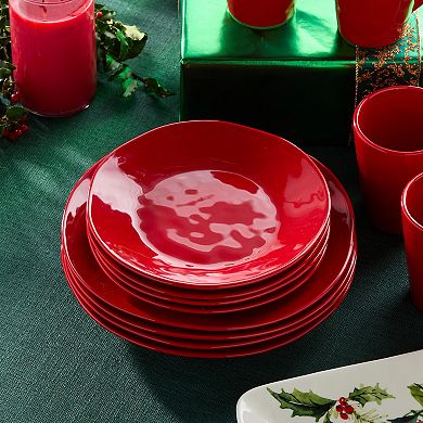 Certified International 4-pc. Berry Red 9-Inch Christmas Dessert Plate Set