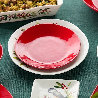 Certified International 4-pc. Berry Red 9-Inch Christmas Dessert Plate Set