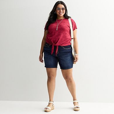 Plus Size Apt. 9® Dolman Sleeve Tie Front Top