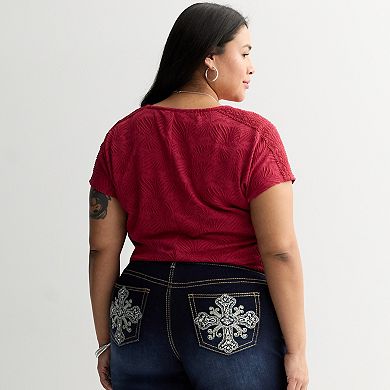 Plus Size Apt. 9® Dolman Sleeve Tie Front Top