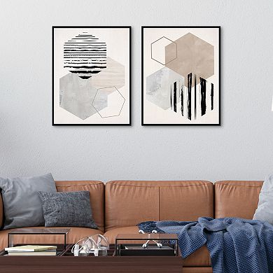Masterpiece Hexagonal Display I & II Framed Canvas Wall Art 2-pc. Set