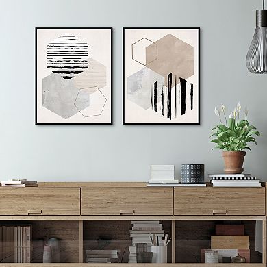 Masterpiece Hexagonal Display I & II Framed Canvas Wall Art 2-pc. Set