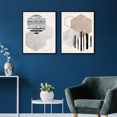Masterpiece Hexagonal Display I & II Framed Canvas Wall Art 2-pc. Set