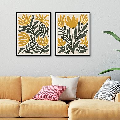 Masterpiece Simple Petals I & II Framed Canvas Wall Art 2-pc. Set