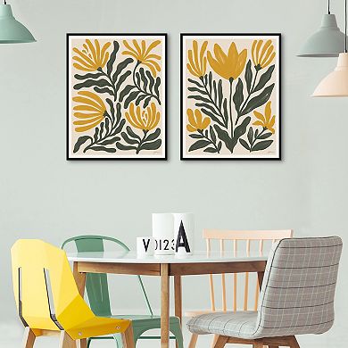 Masterpiece Simple Petals I & II Framed Canvas Wall Art 2-pc. Set