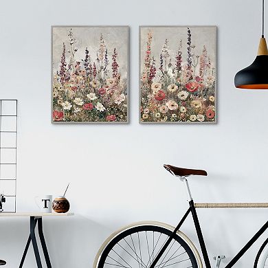 Masterpiece Antique Wilds I & II Floral Framed Canvas Wall Art 2-pc. Set