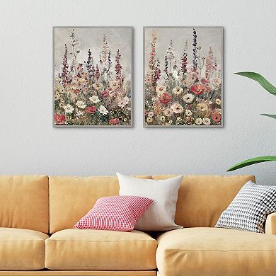 Masterpiece Antique Wilds I & II Floral Framed Canvas Wall Art 2-pc. Set