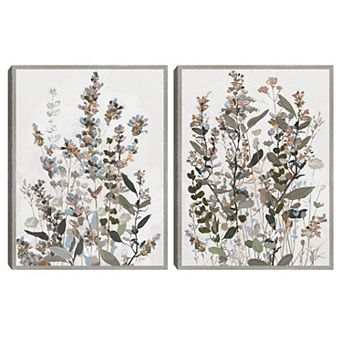 Masterpiece Softly Swaying I & II Floral Framed Canvas Wall Art 2 pc Set