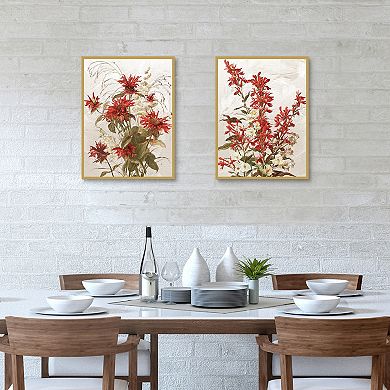 Masterpiece Ruby Botanical I & II Framed Canvas Wall Art 2-pc. Set
