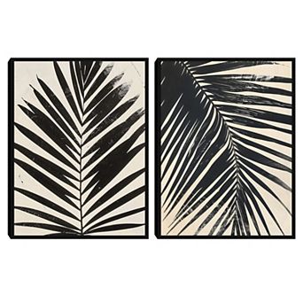 Masterpiece Tropic Palms II & III Framed Canvas Wall Art 2 pc Set