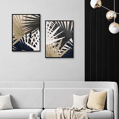 Masterpiece Organic Palms I & II Framed Canvas Wall Art 2-pc. Set