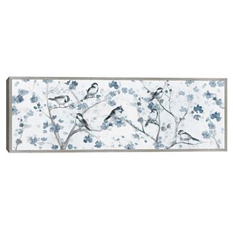 Masterpiece Chickadee Gathering Framed Canvas Wall Art