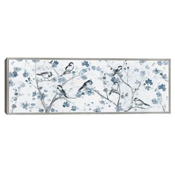 Masterpiece Chickadee Gathering Framed Canvas Wall Art