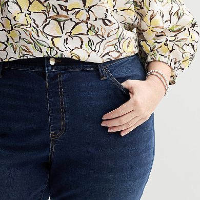 Plus Size Sonoma Goods For Life® Mid Rise Pull On Skinny Jeans