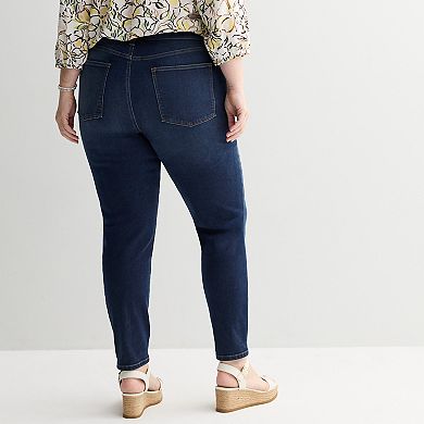 Plus Size Sonoma Goods For Life® Mid Rise Pull On Skinny Jeans