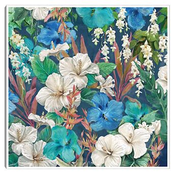 Masterpiece Island Garden Floral Framed Canvas Wall Art