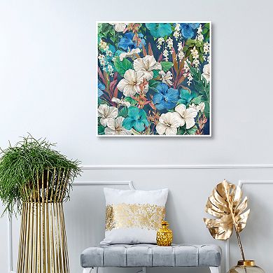 Masterpiece Island Garden Floral Framed Canvas Wall Art