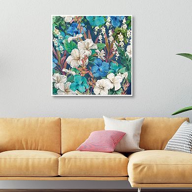Masterpiece Island Garden Floral Framed Canvas Wall Art