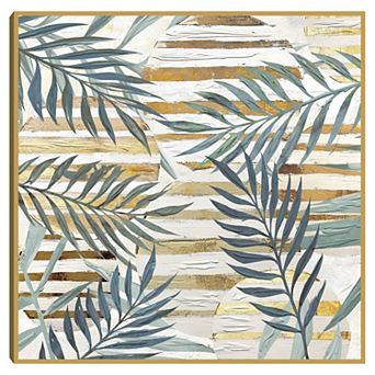 Masterpiece Paradise Moon Leaf Framed Canvas Wall Art