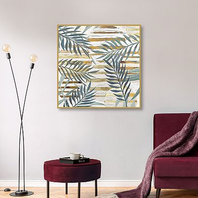 Masterpiece Paradise Moon Leaf Framed Canvas Wall Art