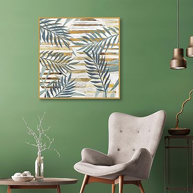 Masterpiece Paradise Moon Leaf Framed Canvas Wall Art
