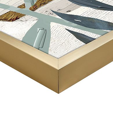 Masterpiece Paradise Moon Leaf Framed Canvas Wall Art