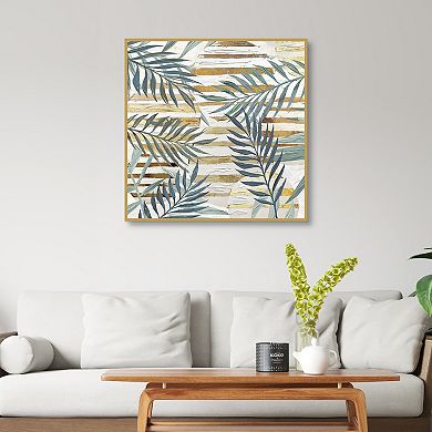 Masterpiece Paradise Moon Leaf Framed Canvas Wall Art