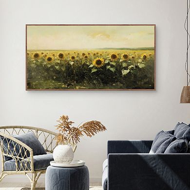 Masterpiece Sunflower Meadow Framed Canvas Wall Art