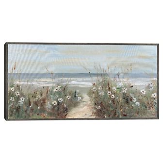 Masterpiece Wildflower Coastline Framed Canvas Wall Art