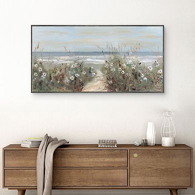 Masterpiece Wildflower Coastline Framed Canvas Wall Art