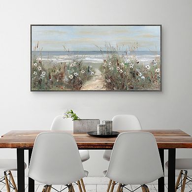 Masterpiece Wildflower Coastline Framed Canvas Wall Art
