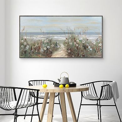 Masterpiece Wildflower Coastline Framed Canvas Wall Art