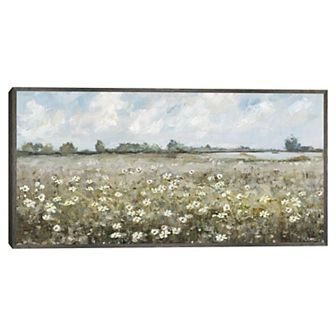Masterpiece Perfect White Pinwheels Framed Canvas Wall Art