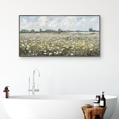 Masterpiece Perfect White Pinwheels Framed Canvas Wall Art
