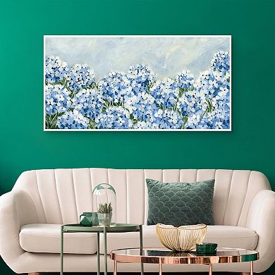 Masterpiece Hydrangea Meadow I Framed Canvas Wall Art